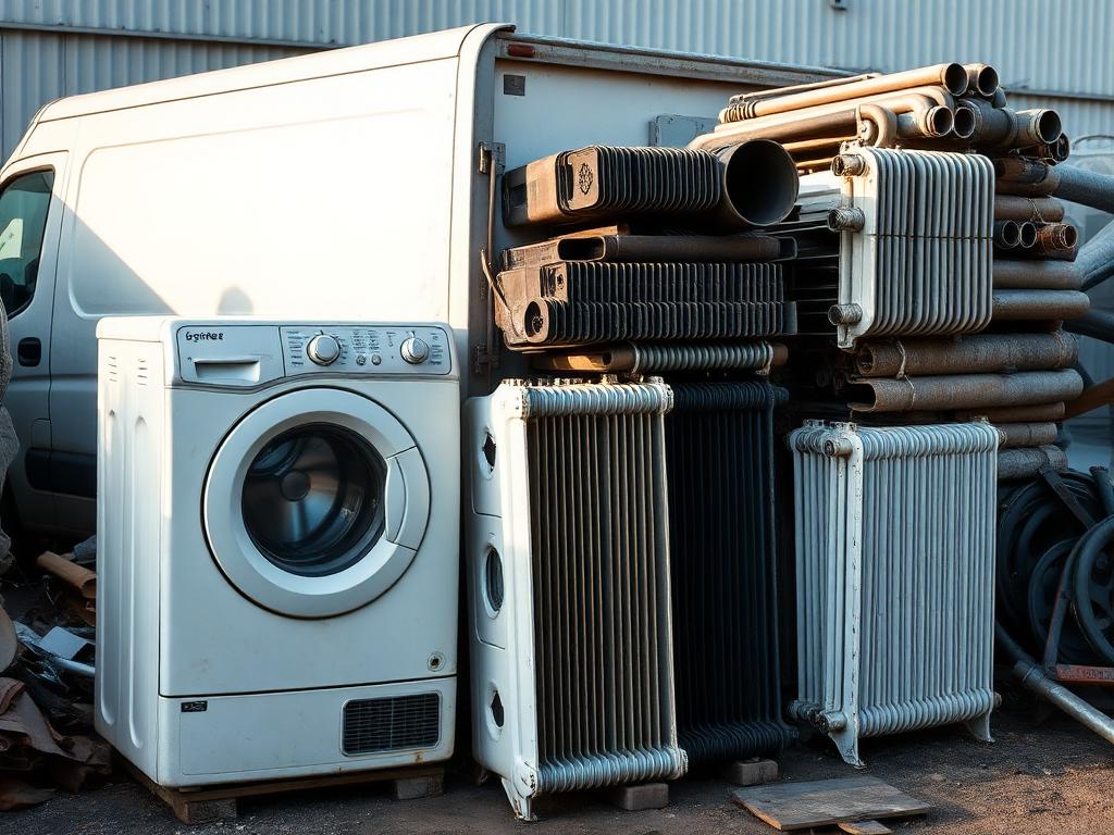 Altmetall, Heizkörper und Waschmaschine für die kostenlose Schrottabholung